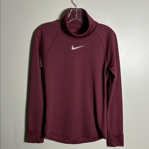 Nike Tops - Nike Womens Aeroreact Golf/Casual Turtleneck Long Sleeve Pullover Maroon Sz Sm